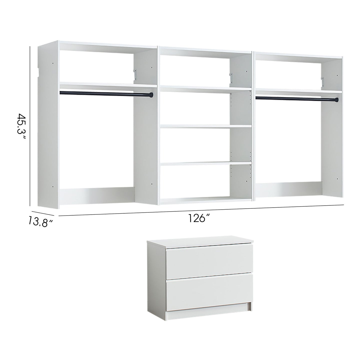Devi - Wall Mounted Closet System With Modular Units