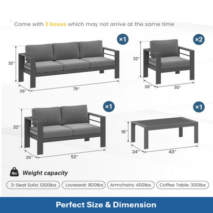 Outdoor Patio Set, All-Weather With Thick Cushions