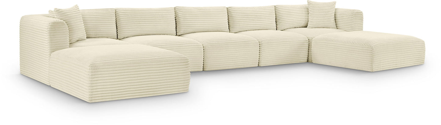 Shaggy - 7 Piece Modular Sectional With 2 Ottomans