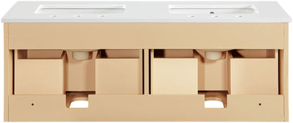 Leonardo - Engineered Stone And Solid Wood 24" Wall Mounted Bathroom Vanity