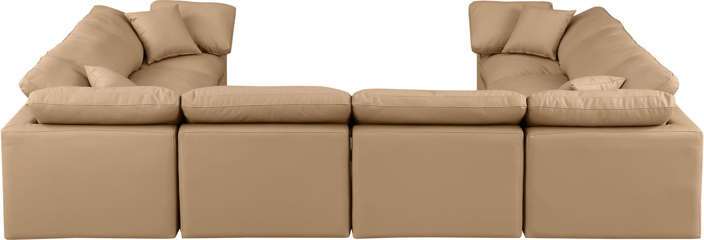 Indulge - Faux Leather 8 Piece Modular Sectional - Tan