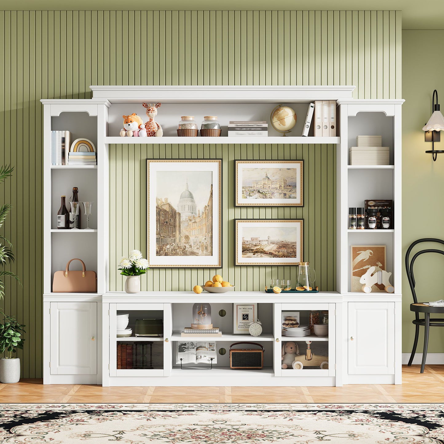 All-In-One TV Stand With Bookcase For TVs Up To 65"