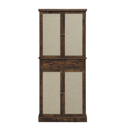 4 Door Storage Cabinet With 1 Drawer, With 4 Adjustable Inner Shelves