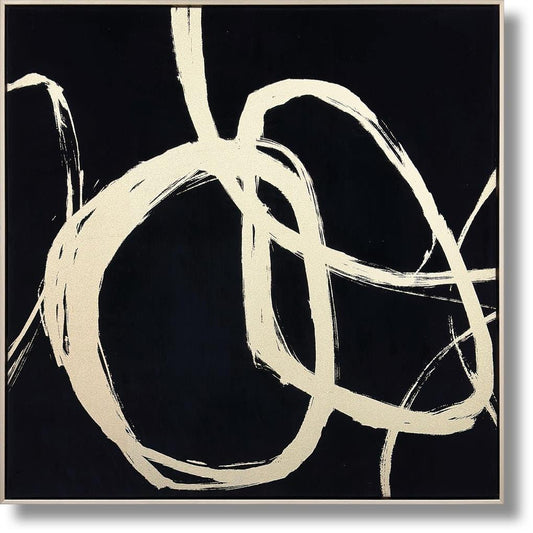 Ivory Whirl Flow - 32" x 32" Framed Wall Art