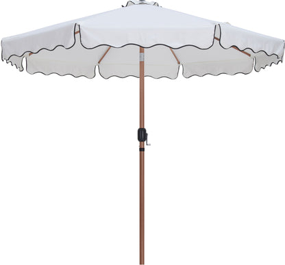Amalfi - Aluminum Patio Umbrella - White Base / Light Brown Pole