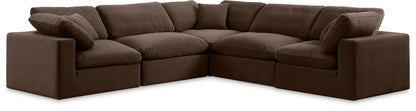 Comfy - 5 Piece Velvet Modular Corner Sectional