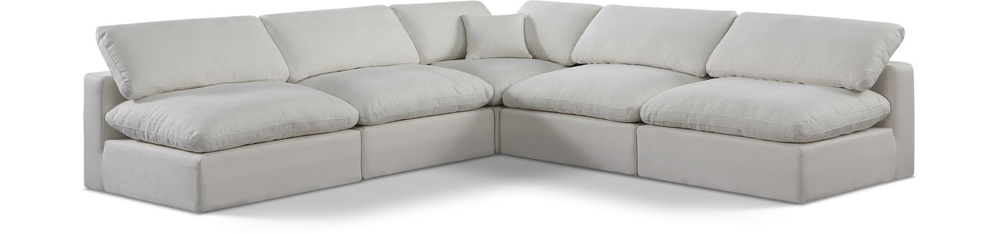 Comfy - 5 Piece Linen Modular Corner Armless Sectional
