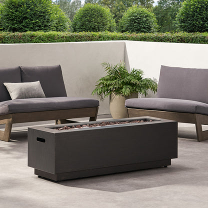 Modern Rectangular Iron Fire Pit 50, 000 Btu