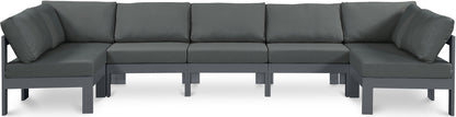 Nizuc - Outdoor Patio 7 Piece Modular Sectional With Gray Frame