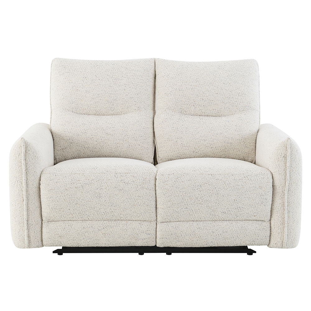 Lalisa - Power Motion Loveseat With USB Port - Cream Chenille