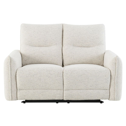 Lalisa - Power Motion Loveseat With USB Port - Cream Chenille