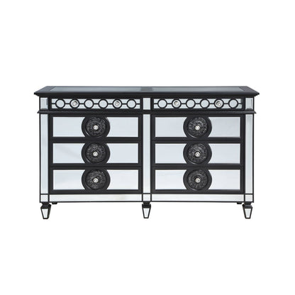 Varian II - Dresser - Mirrored, Black & Sliver