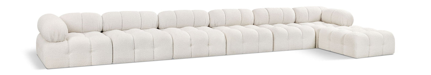 Ames - 7 Piece Boucle Fabric Modular L-Shaped Sectional