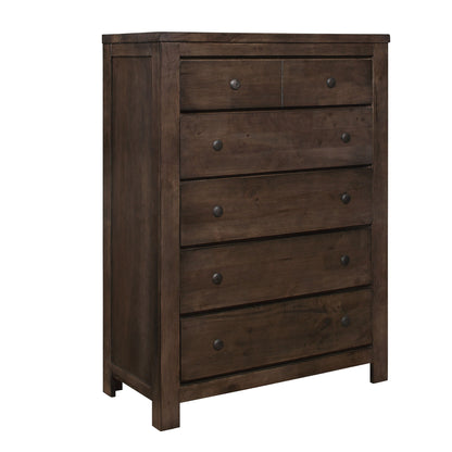 5 Drawer Chest, 1 Piece - Brown