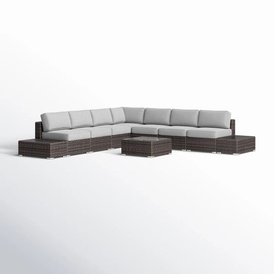 Wicker Sectional Seating Group With Cushions
