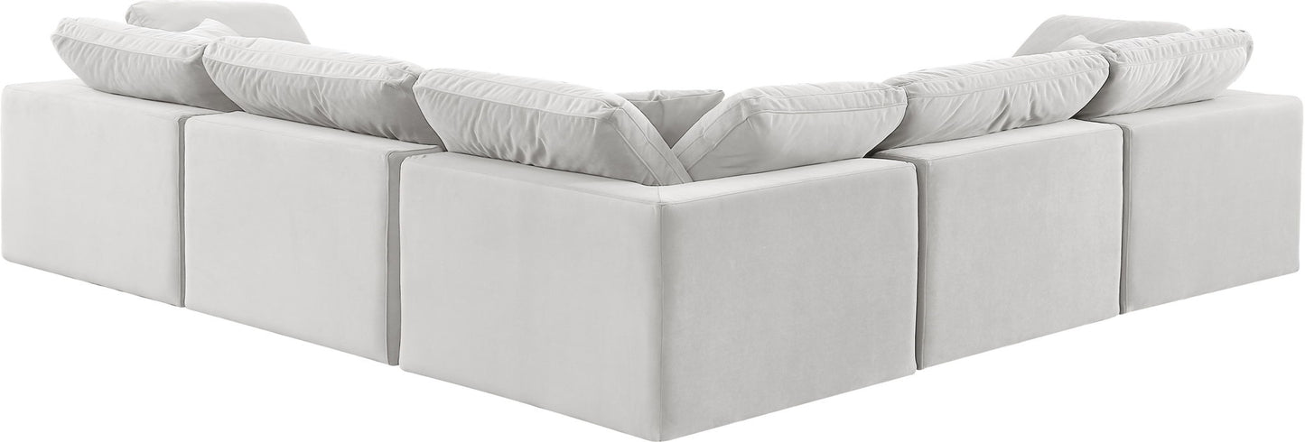 Comfy - 5 Piece Velvet Modular Corner Sectional