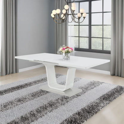 Kamaile - Dining Table With Leaf - White High Gloss