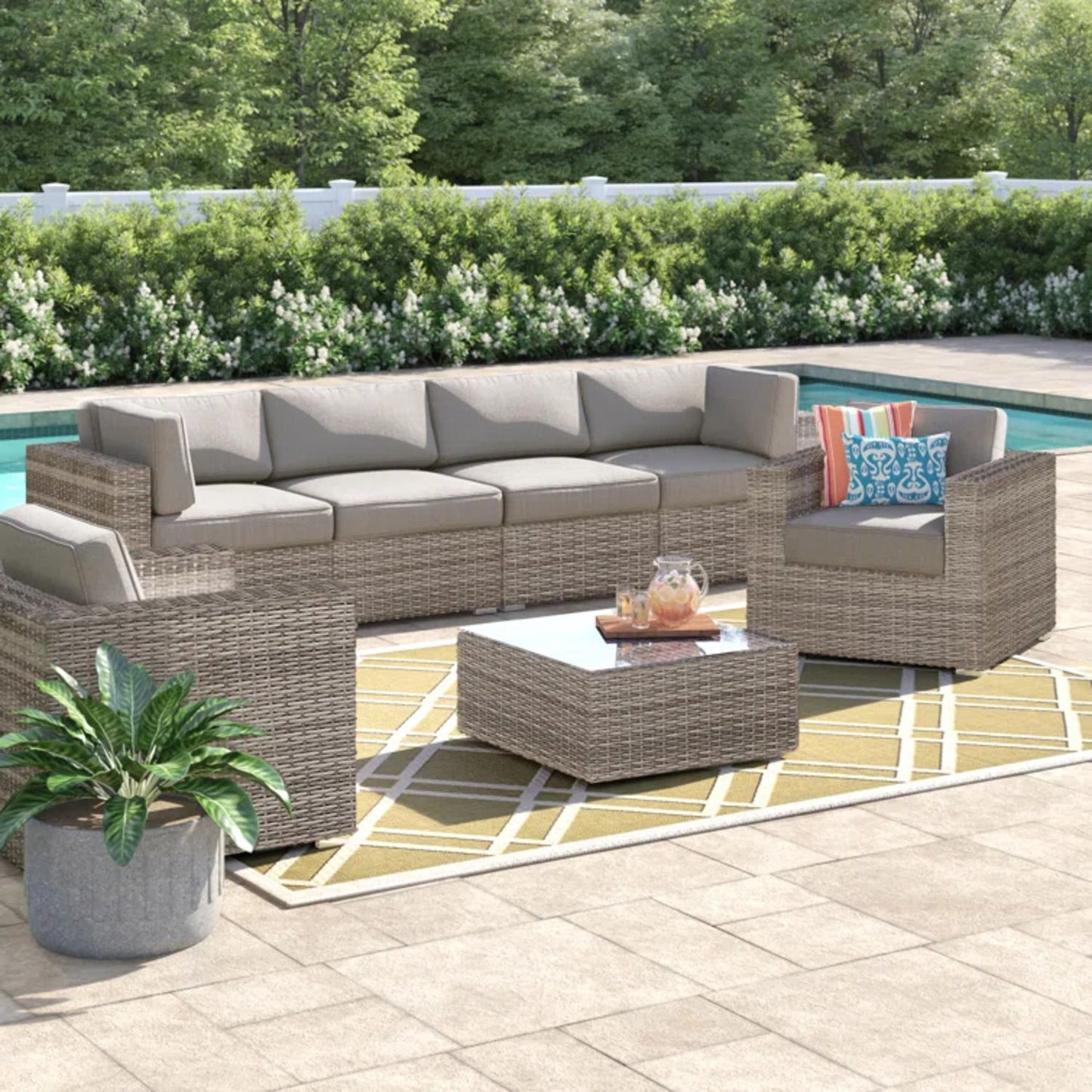 Stylish Entertainment Sectional Set, Outdoor Living