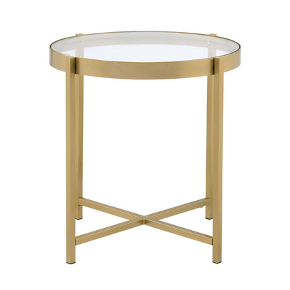 Charrot - End Table - Clear Glass Top & Gold