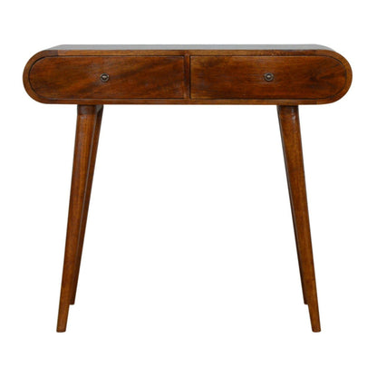 Solid Wood Curved Edge Console Table