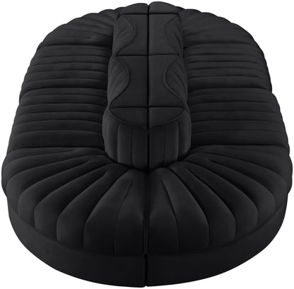 Rummi - Oval Velvet Performance Fabric Upholstered 8 Piece Modular Sectional