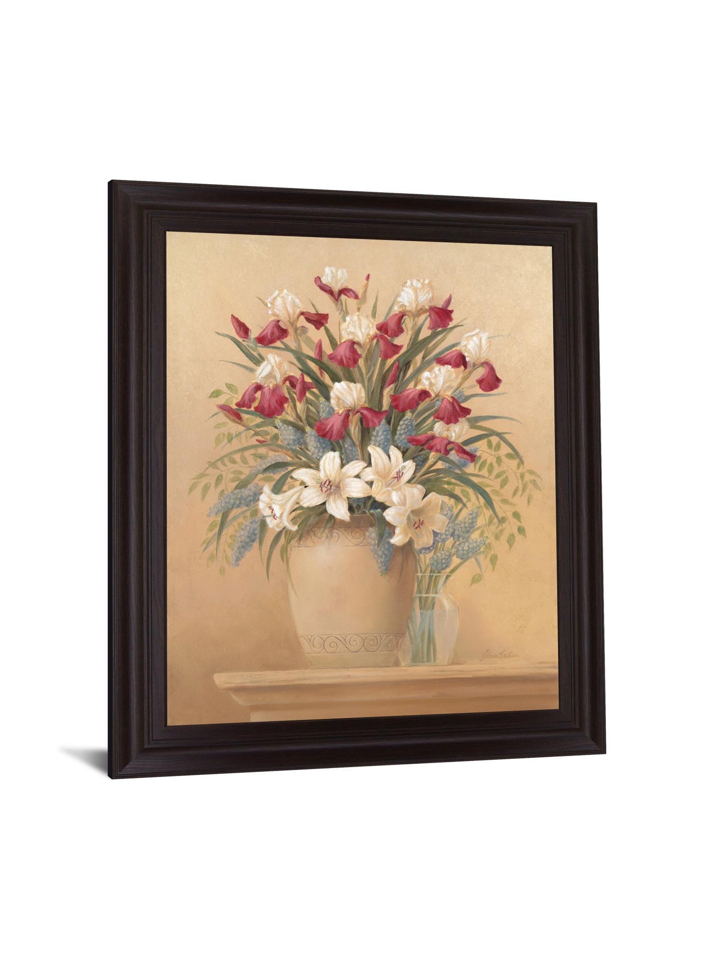 Crimson Lily Display - 28" x 34" Framed Wall Art