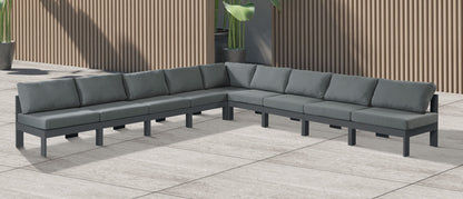 Nizuc - Outdoor Patio 9 Piece Modular Sectional With Gray Frame