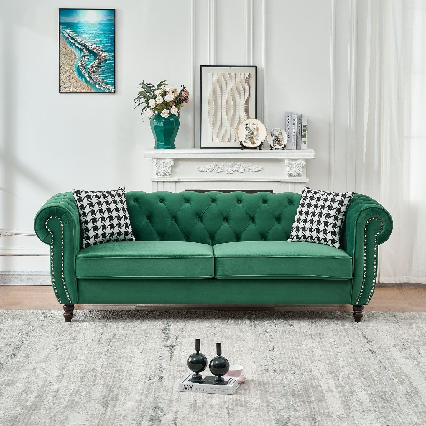 Chesterfield Sofa With Roll Armrest
