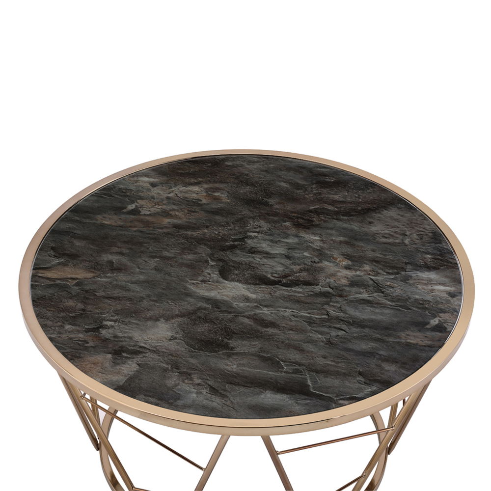 Cicatrix - Coffee Table - Engineering Stone Glass Top & Champagne
