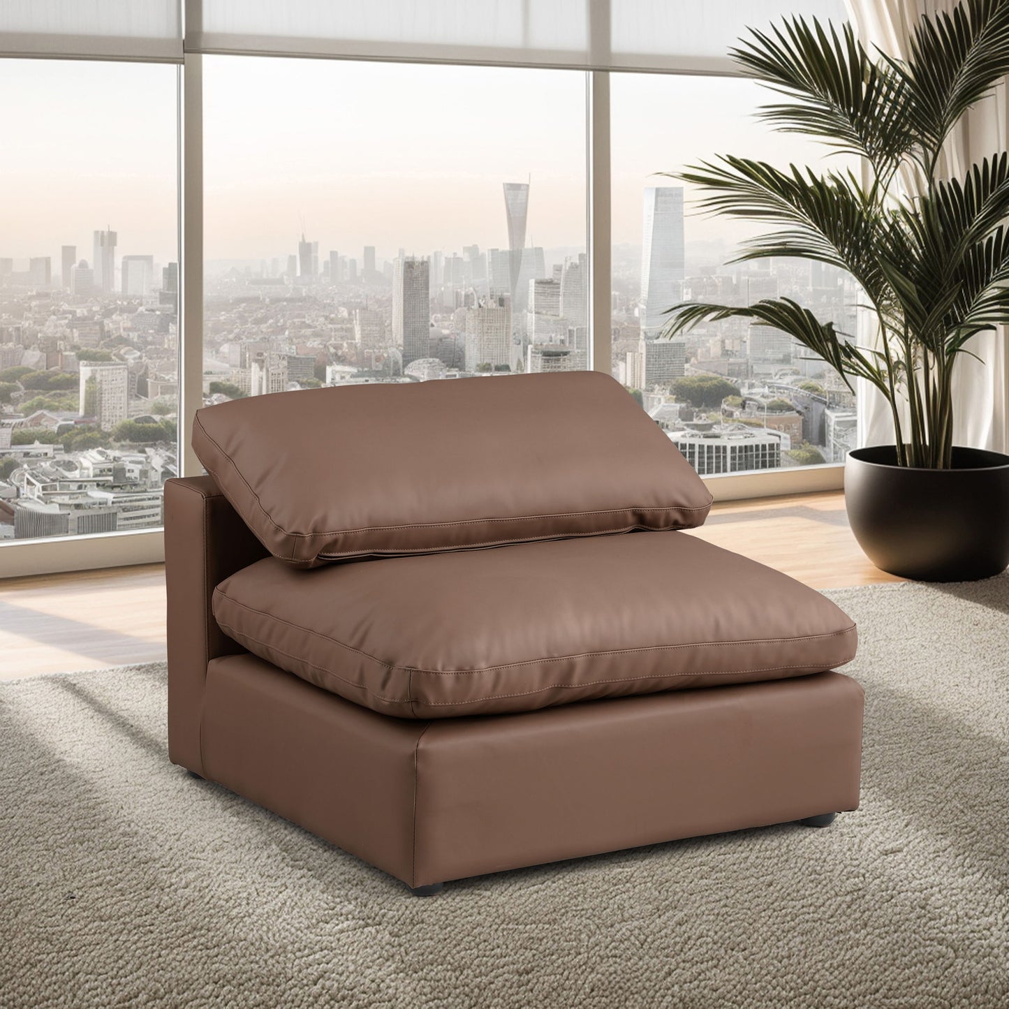 Comfy - Faux Leather Armless Chair