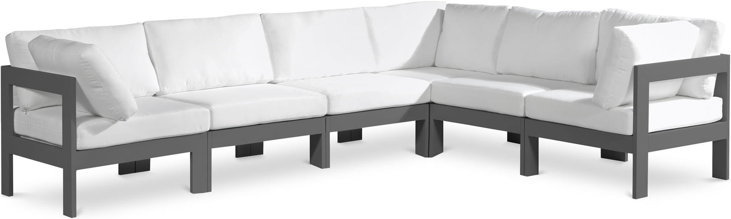 Nizuc - Outdoor Patio 6 Piece Modular Sectional With Gray Frame