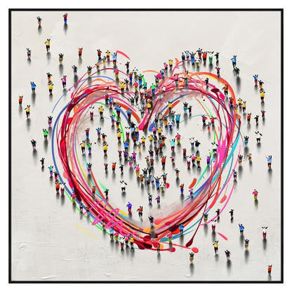 Unity Heart Gathering - 36" x 36" Framed Wall Art