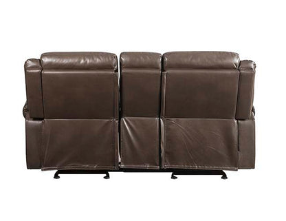 Lydia - Motion Loveseat With USB & Console - Brown Leather Aire