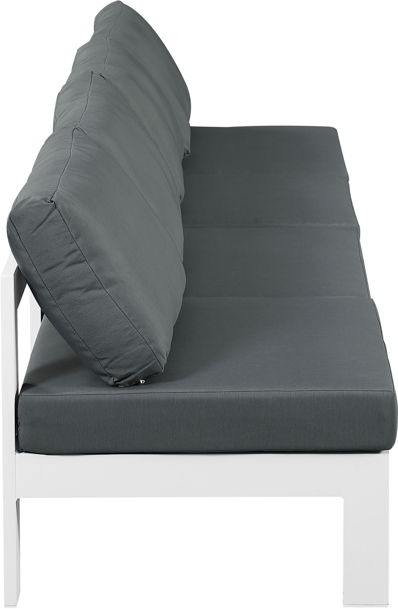 Nizuc - Outdoor Patio 4 Seat Armless Modular Sofa With White Frame
