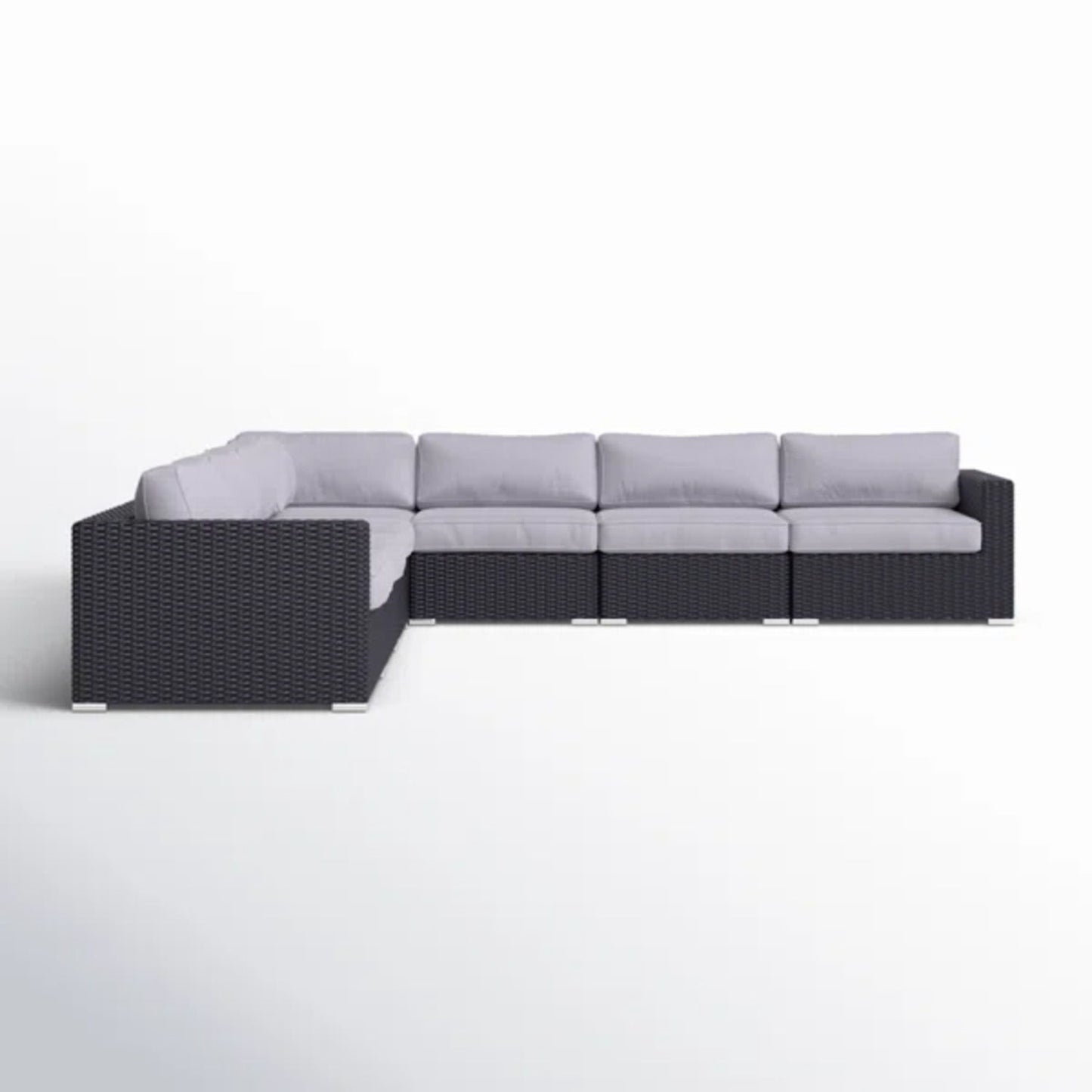 Luxurious Wicker Patio Sectional With Weather Resistant Sunbrella Cushions