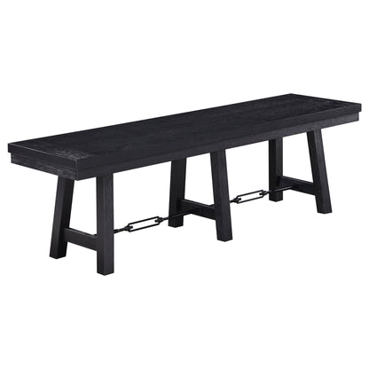 Yesler - Trestle Base Dining Bench - Black