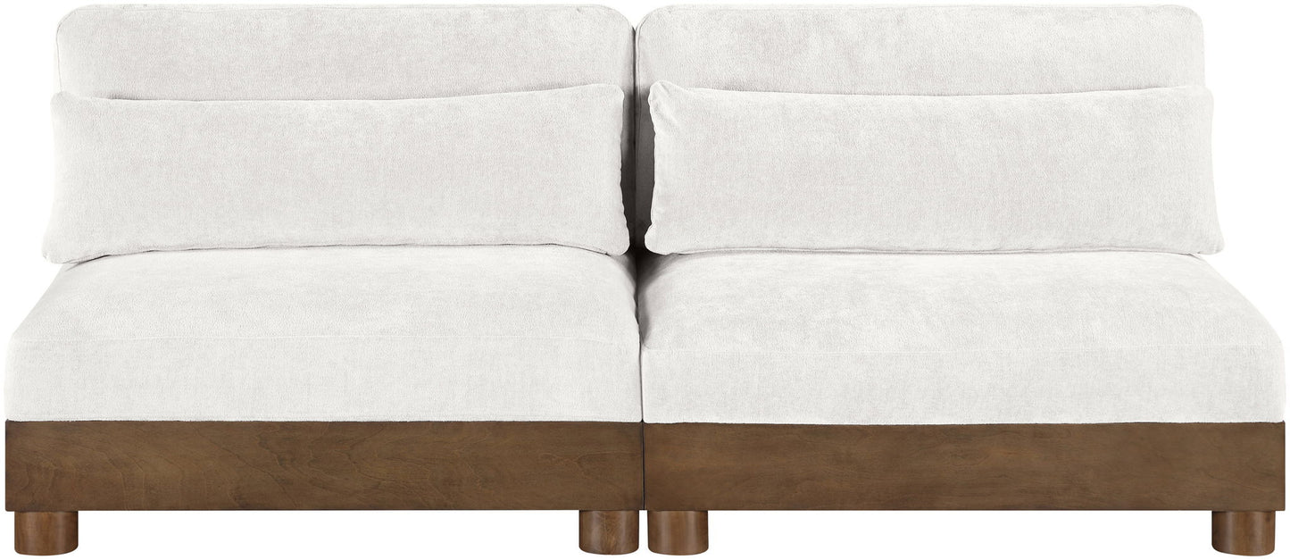 Turin - Chenille Fabric Upholstered Modular Sectional - Cream