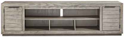Naydell - XL TV Stand w/Fireplace Option - Gray