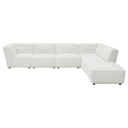 Nevve - 6 Piece Upholstered Tufted Sectional - Ivory