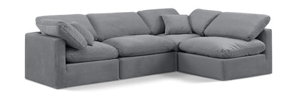 Indulge - Velvet 4 Piece Modular Sectional