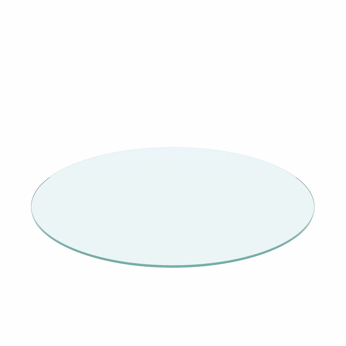 36" Round Tempered Glass Table Top Clear Glass 1 / 4" Thick Flat Polished Edge - Transparent