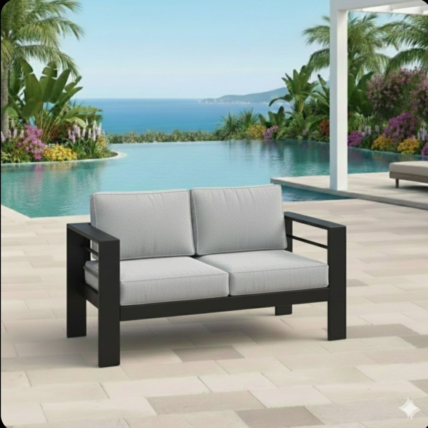 All-Weather Patio Loveseat With Thick Cushions