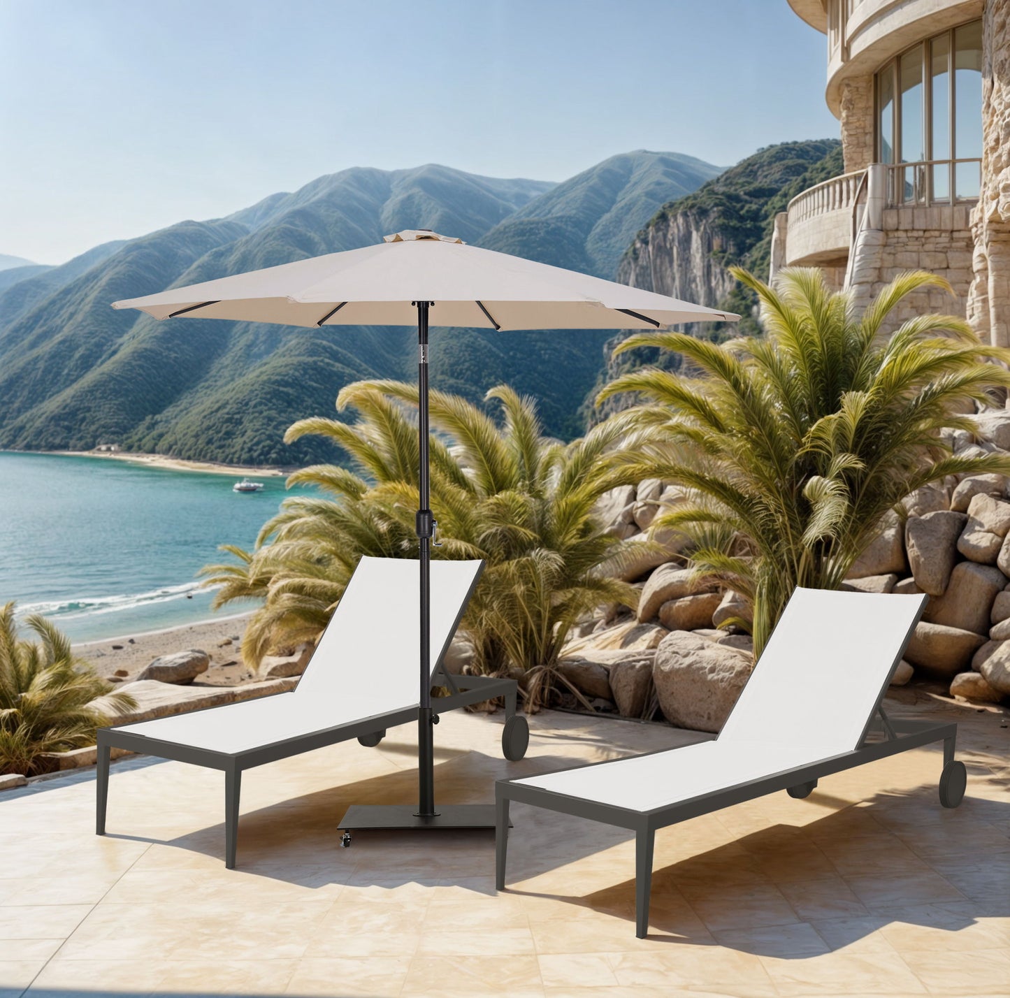 Fiji - Patio Umbrella With Black Pole