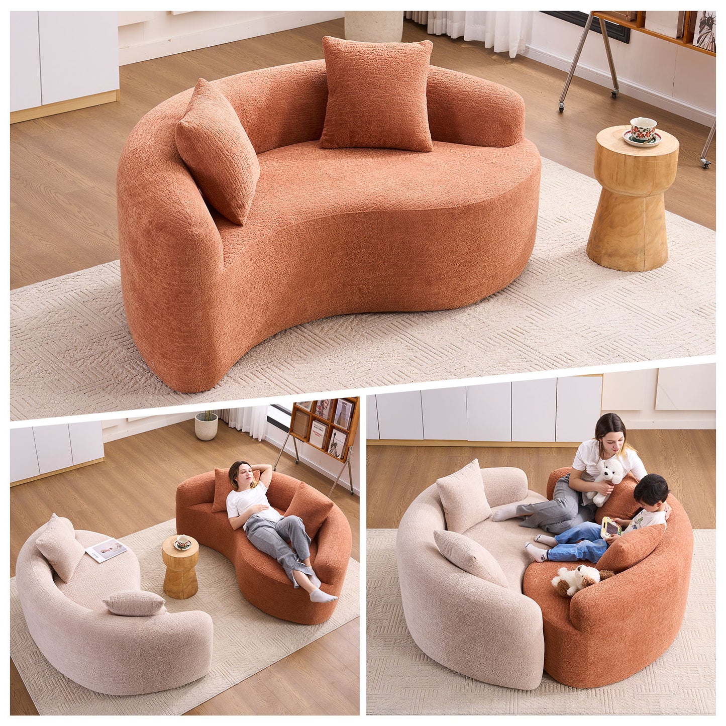 Tai Chi - Curved Dual Depth Loveseat