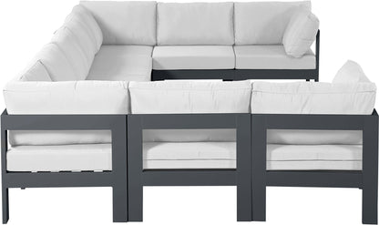 Nizuc - Outdoor Patio 9 Piece Modular Sectional With Gray Frame