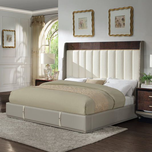 Jamonica - Eastern King Bed - Beige & Dark Brown