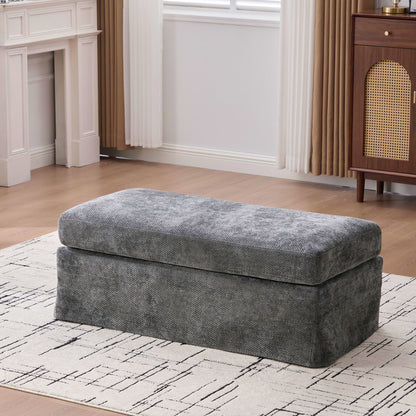 Wide Modern Upholstered Ottoman Foot Stool