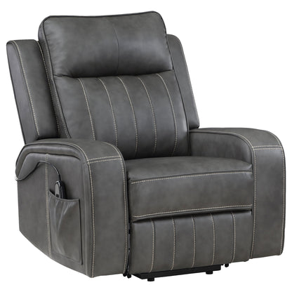 Mckinley - Upholstered Power Lift Recliner Chair With Remote Control - Gray