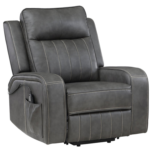 Mckinley - Upholstered Power Lift Recliner Chair With Remote Control - Gray