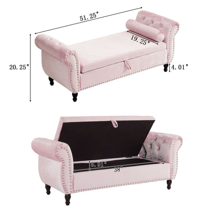 Luxurious Multifunctional Storage Ottoman Bench With Pillow